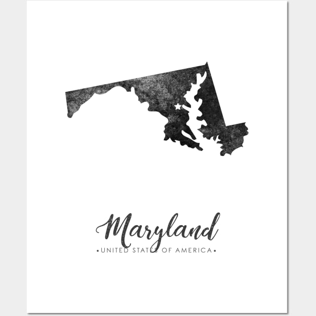 Maryland state map Wall Art by StudioGrafiikka